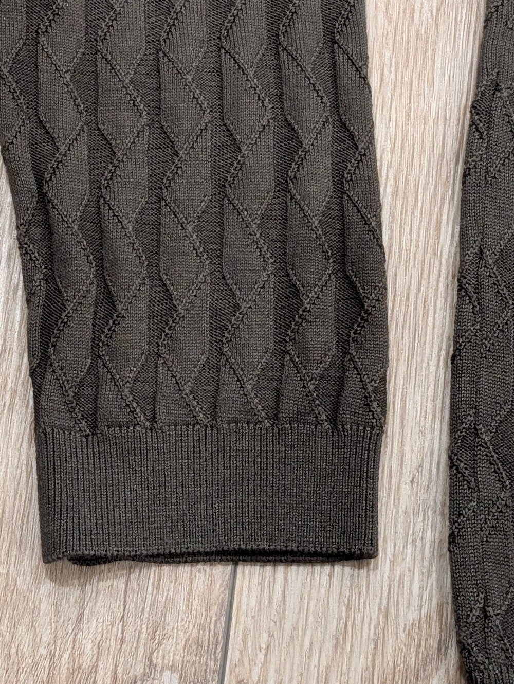 $325 Mens Emporio Armani Textured Knit Crewneck Sweater Fern Green XL - Picture 5 of 9